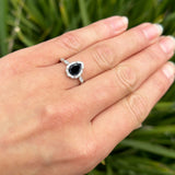 Vintage Style Pear Teardrop Natural Stone Ring