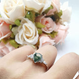 Vintage Style Pear Teardrop Natural Stone Ring