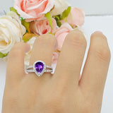 Vintage Style Pear Teardrop Natural Stone Ring