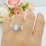 Vintage Style Pear Teardrop Natural Stone Ring