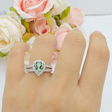 Vintage Style Pear Teardrop Natural Stone Ring