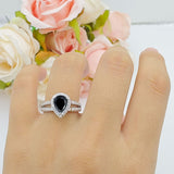 Vintage Style Pear Teardrop Natural Stone Ring