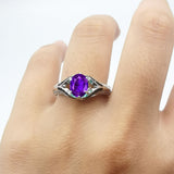 Two Tone Oval Natural Stone Ring