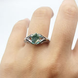 Two Tone Oval Natural Stone Ring