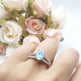 Oval Natural Stone Split Shank Ring