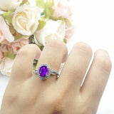 Oval Natural Stone Split Shank Twisted Ring