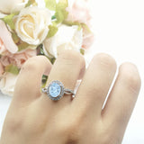 Oval Natural Stone Split Shank Twisted Ring