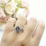 Oval Natural Stone Split Shank Twisted Ring