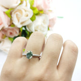 Oval Natural Stone Braided Twisted Ring