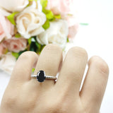 Oval Natural Stone Braided Twisted Ring