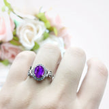 Oval Halo Split Shank Twisted Ring