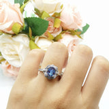 Halo Ballerina Style Oval Natural Stone