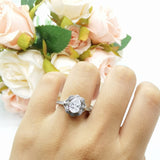 Halo Ballerina Style Oval Natural Stone