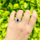 Halo Split Shank Oval Natural Stone