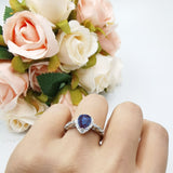 Pear Natural Stone Beaded Ring