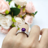 Round Natural Stone Cathedral Ring