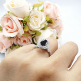 Oval Natural Stone Art Deco Ring