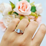 Oval Natural Stone Leaf Split Shank Ring