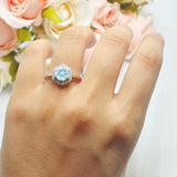 Vintage Style Round Natural Stone Hexagonal Ring