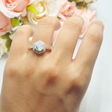 Vintage Style Round Natural Stone Hexagonal Ring
