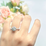 Vintage Style Round Natural Stone Halo Ring