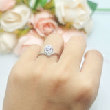 Oval Natural Stone V Midi Band Solitaire Ring