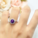 Vintage Style Round Natural Stone Hexagonal Ring