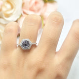 Vintage Style Round Natural Stone Hexagonal Ring
