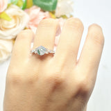 Round Natural Stone Leaf Vintage Style Ring