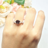 Round Natural Stone Leaf Vintage Style Ring