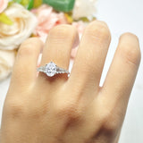 Oval Natural Stone Tapered Baguette Ring