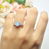 Oval Natural Stone Tapered Baguette Ring