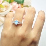 Oval Natural Stone Tapered Baguette Ring