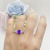 Art Deco Natural Amethyst Silver Ring