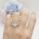 Art Deco Natural Aquamarine Silver Ring