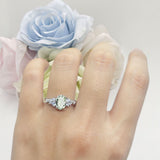 Art Deco Natural Green Amethyst Prasiolite Silver Ring