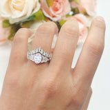 Vintage Oval Leaf Style Chevron Ring