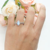 Marquise Halo Filigree Ring