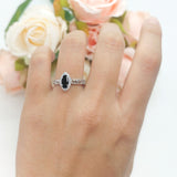 Marquise Halo Filigree Ring