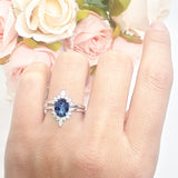 Two Piece Oval Curved Contour Silver Ring