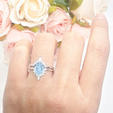 Two Piece Oval Curved Contour Silver Ring