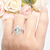Two Piece Oval Curved Contour Silver Ring
