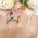 Round Five Stone Marqise Style Silver Ring