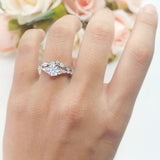 Two Piece Round Marquise Style Bridal Ring