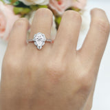 Art Deco Pear Teardrop Halo Ring 