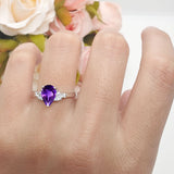 Art Deco Pear Teardrop Vintage Style Ring 