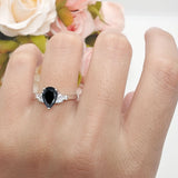 Art Deco Pear Teardrop Vintage Style Ring 