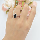 Art Deco Marquise Solitaire Hidden Halo Ring