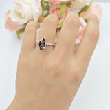 Art Deco Marquise Solitaire Hidden Halo Ring