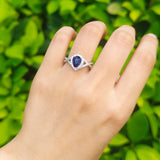 Art Deco Pear Infinity Twisted Ring  